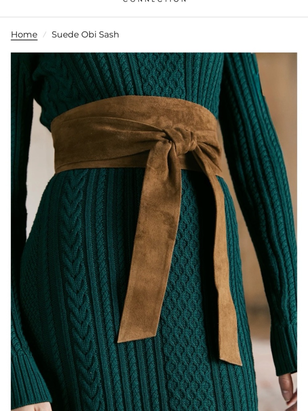 Peruvian Connection Pecan Suede Leather Obi Sash Wrap Belt O/S Made in Peru